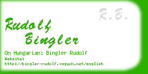 rudolf bingler business card